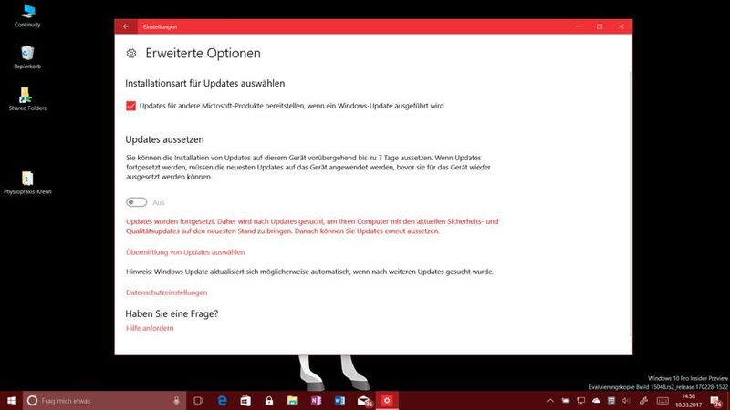 Die Installation von Updates kann nun verzögert werden. (Vogel IT-Medien)