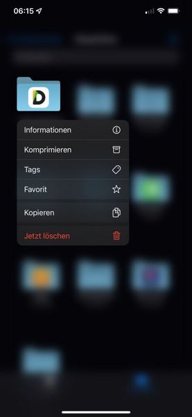 Verwalten der Ordner in iCloud Drive mit der Dateien-App. (Joos/Apple (Screenshot))