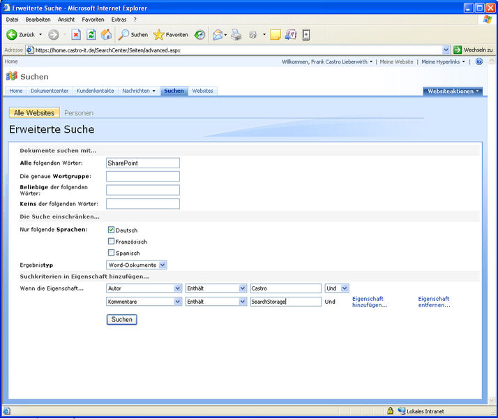 Die Suchfunktion von Microsoft Office SharePoint Server 2007. (Archiv: Vogel Business Media)