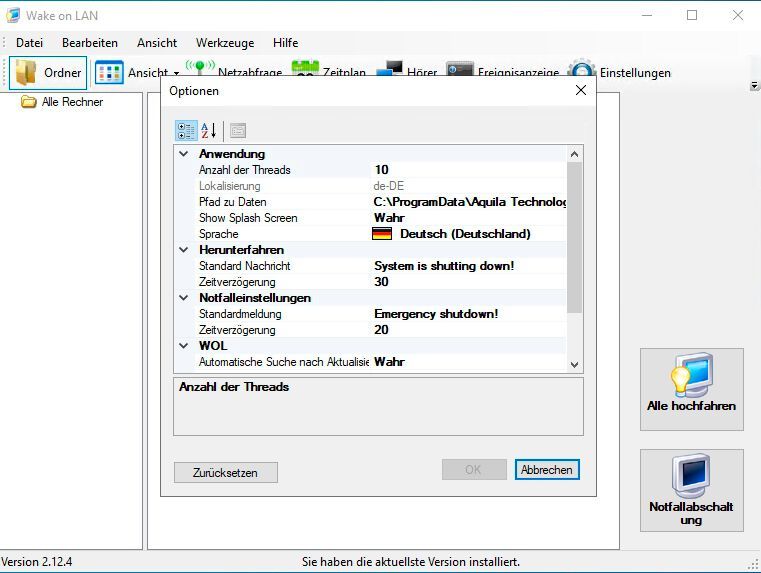 Das WakeOnLAN-Tool kann mehrere Computer auf einmal starten. (Bild: Joos - Aquila Technology LLC)