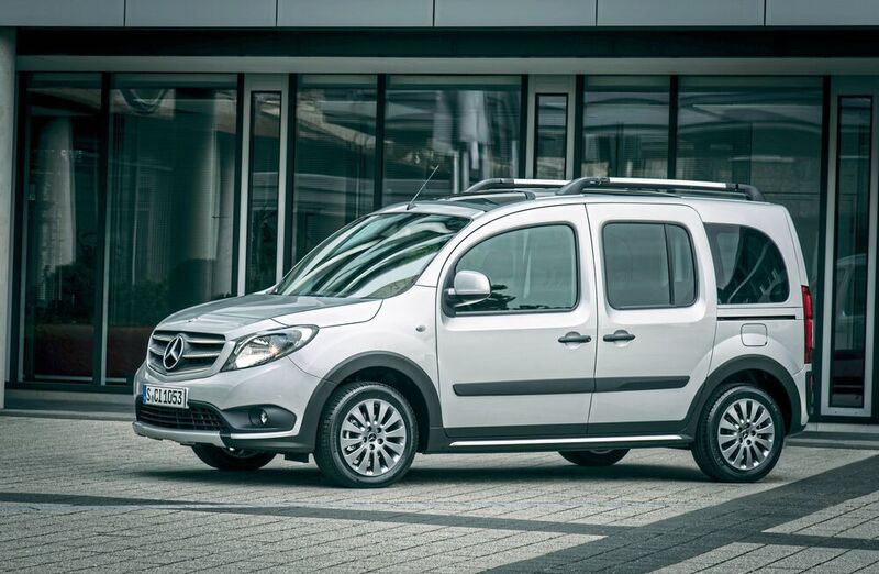 Die Zusammenarbeit mit der Renault-Nissan-Allianz bescherte Mercedes den Pick-up alias X-Klasse sowie den Hochdachkombi Citan (im Bild), der weitgehend dem Renault Kangoo entspricht. (Mercedes-Benz)