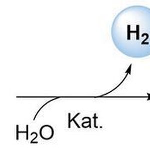 Kaskadenreaktion – Die katalysierte Freisetzung des Wasserstoffs aus einer wässrigen Methanollösung erfolgt in mehreren Schritten und durchläuft verschiedene Intermediate. 
