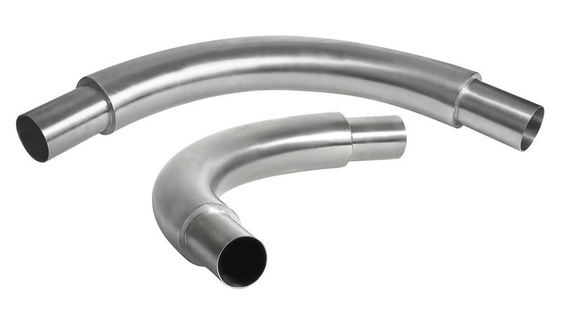 Der Trick dieser Rohrbögen ist, dass darin Material auf Material gleitet und so der Verschleiß der Rohrbögen verhindert wird. (Bild: HS Umformtechnik)