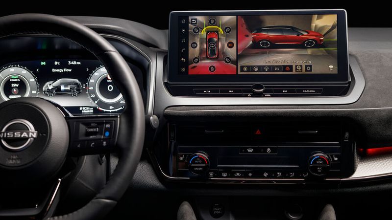Der verbesserte Around View Monitor verfügt im Qashqai-Facelift über eine hilfreiche 3D-Ansicht. (Bild: Nissan)