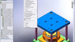Alles dabei: Durch die ‚tiefe’ Integration von PRO.FILE in SolidWorks hat sich die Arbeit des Konstrukteurs beim Speichern und Wiederauffinden der Modelle und Zeichnungen wesentlich vereinfacht. Er greift einfach über ein Menuefeld von der CAD-Oberfläche aus auf das PDM zu. Bilder: alutec Metallwaren (Archiv: Vogel Business Media)
