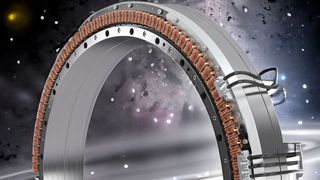 Drehverbindung mit Segmentmotor: Die Besonderheit liegt in der einseitig nach oben wirkenden elektromagnetischen Kraft des Stators. (Bild: Franke)