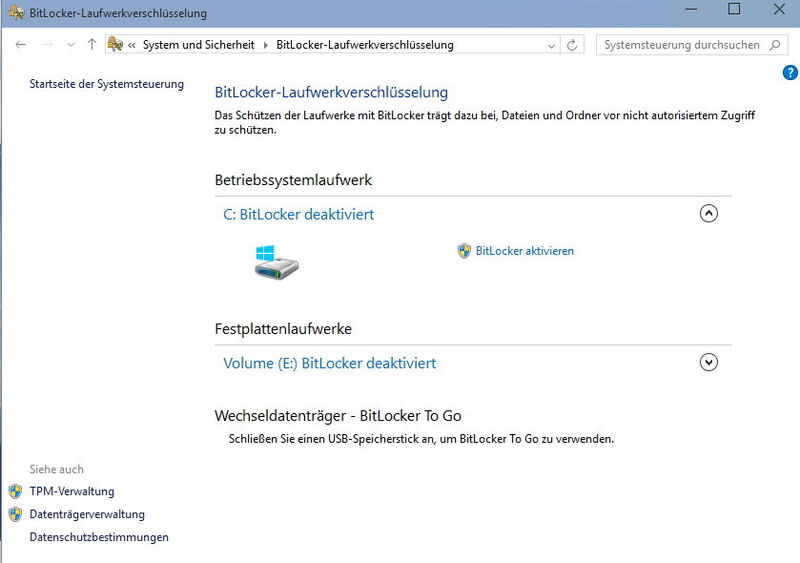 Abbildung 1: Vor allem BitLocker wird in Windows 10 und Windows 10 Server deutlich verbessert. Verschlüsselte Dateien sollen sich besser zwischen Datenspeichern replizieren lassen. (Bild: Joos)