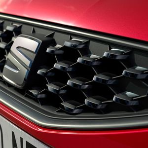 Anders ist es an der Front, wo schon der sechseckige Kühlergrill markant wirkt.(Bild:  Seat)