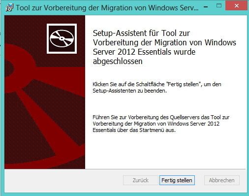 Abbildung 1: Auf dem Quell-Server installieren Sie das Migration Preparation Tool für Windows Server 2012 Essentials. (Bild: Joos)