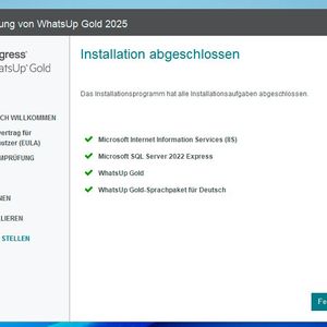 Abschließen der WhatsUp-Installation.(Bild:  Joos | Microsoft)