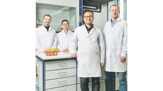 Das Forscherteam am KIT (v.l.n.r.): Michael Knapp, Sylvio Indris, Weibo Hua, Björn Schwarz.  (Amadeus Bramsiepe, KIT)