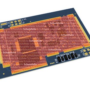 Die Grafik zeigt alle kritischen Schnittstellen und Elemente auf der Platine, die durch die Folie geschützt werden.