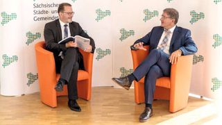 Mischa Woitscheck (l.) und Thomas Popp setzen bei eGovernment auf Zusammenarbeit (Sächsische Staatskanzlei)