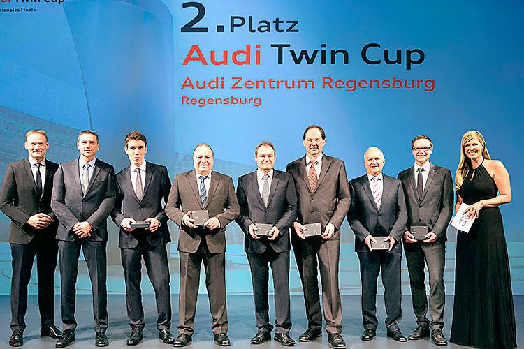 Auf Platz zwei des Audi Twin Cups 2016 landete das Audi Zentrum Regensburg. (Foto: Audi)