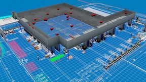 Das neue Zander-AKL in 3D: So soll die neue Autostore-Anlage in Freiburg umgesetzt werden. (Bild: Element Logic)