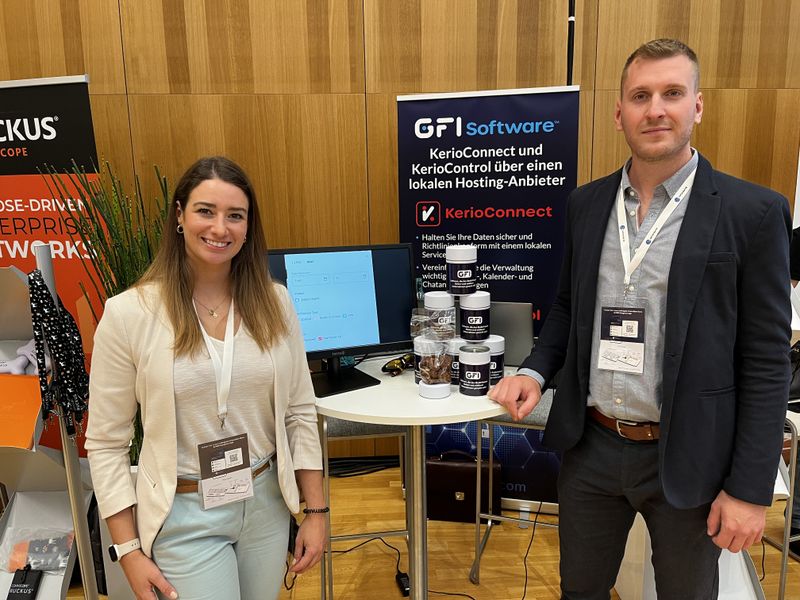 Nina Mankertz und Jozef Kacala, GFI, wissen wie sichere Connection geht. (IT-BUSINESS)