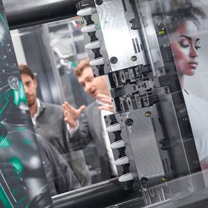 Auf der Fakuma wird der elektrische Allrounder 570 A Kappen aus Polypropylen (PP) spritzen, die für Injektoren-Pens gedacht sind. Smarte Steuerungsfunktionen und Vernetzung unterstützen die Teilequalität und -dokumentation pro Kavität, von denen das Spritzgießwerkzeug von Hack acht Stück aufweist. (Bild: Arburg)