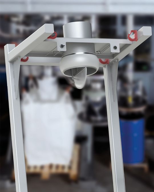 Der Rieselschutz Jel Flow Stop fungiert als Dosierorgan und als Schutz vor Verunreinigungen bei der Big-Bag-Befüllung.(Bilder:  Engelsmann)