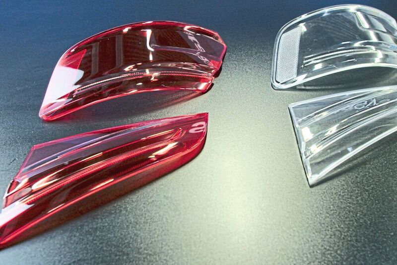 For the production of tail light covers, Audi estimates a reduction in prototyping lead times by up to 50 percent using Stratasys full-colour, multi-material 3D printing. (Stratasys)