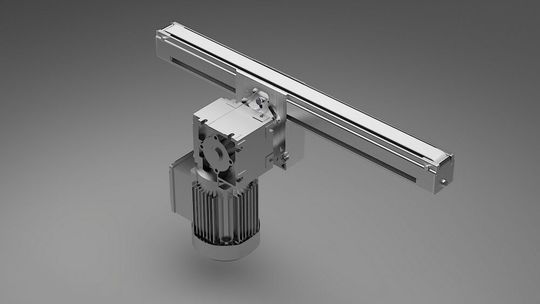 Das Mini-Förderband in der Variante mit Mittelantrieb (Drehstrommotor).(Bild:  Minitec)