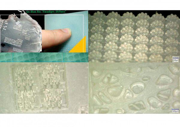 Paradigm Shifters: T3DP vereint additive Fertigung und Gießen / Formen, um Mikro-3D-Solarelemente aus Glasabfällen mit integrierter Mokrooptik schnell herzustellen. (Bild: 3DPC)