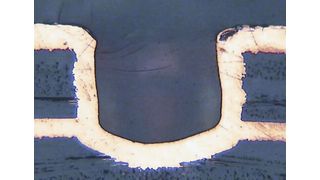 Ein Blind Via (Sackloch) ist ein auf einer Innenlage endende Ankontaktierung (Archiv: Vogel Business Media)