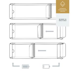 Auch der Nachwuchs hat einen Gold Award erhalten. Und zwar für den Battpack, den die Studentin Leonie Theurer an der HTWK Leipzig erdacht hat. Sie dient zur Aufbewahrung und Trennung von leeren und vollen Batterien, was durch eine Skala erleichter wird.(Bild:  HTWK Leipzig)