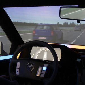 Das Bild zeigt eine Fahrt im Simulator.