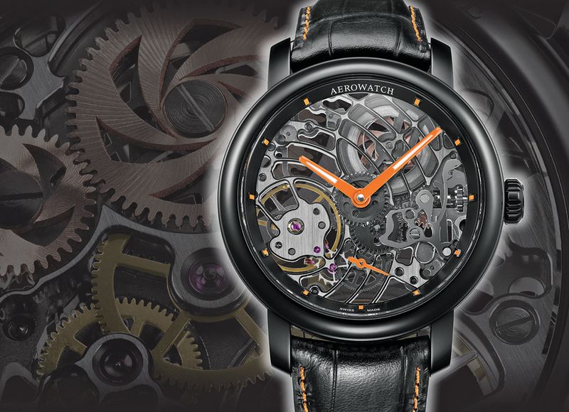 Le fabricant jurassien Aerowatch présentera sa Renaissance Orange Tornado. Une montre racée et ultra-contemporaine, mais avec une élégance intemporelle puisée dans les valeurs de l’horlogerie traditionnelle suisse. (Image: Aerowatch)