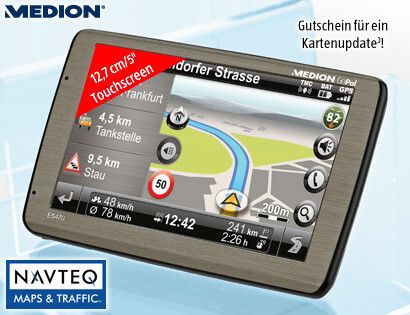 Nur in den Süd-Filialen des Discounters Aldi gibt es ab Donnerstag das Navigationsgerät Medion Gopal E5470. (Bild: Aldi)