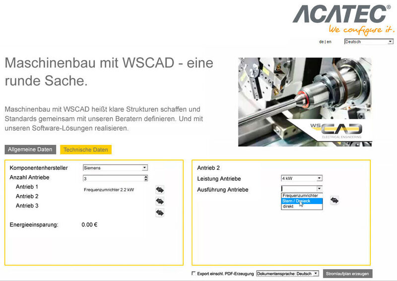 Der Spyydmaxx von Acatec ist ein Produktkonfigurator, der das Automation Interface von WS-CAD nutzt. (Bild: WS-CAD)