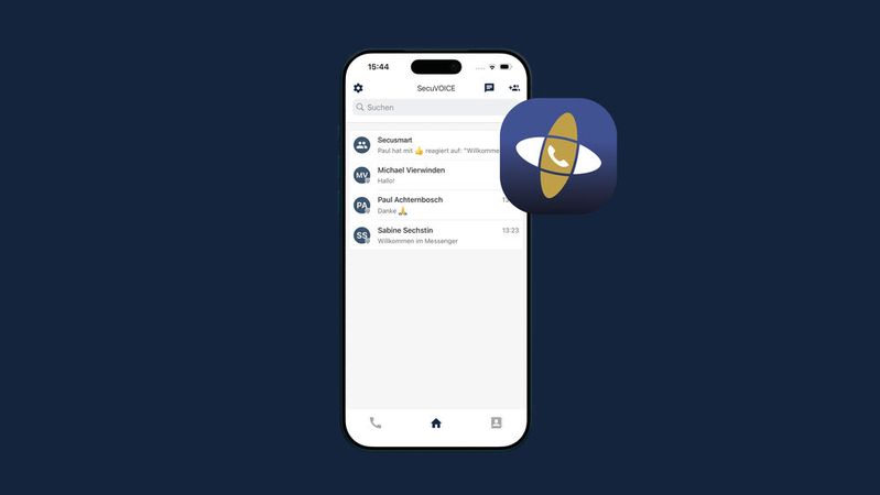 Übersicht der SecuVoice-Chats auf iOS.(Bild:  Secusmart)