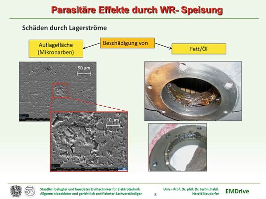 Schadensbilder durch Common-Mode-Lagerströme(Bild:  Prof. Harald Neudorfer)