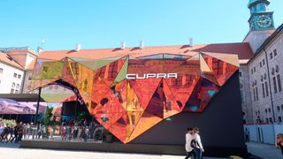 Cupra auf der IAA 2023 in München: Ein imposanter Stand mit Modellen und Neuheiten. Von Seat dagegen keine Spur. (Bild: Grimm – VCG)