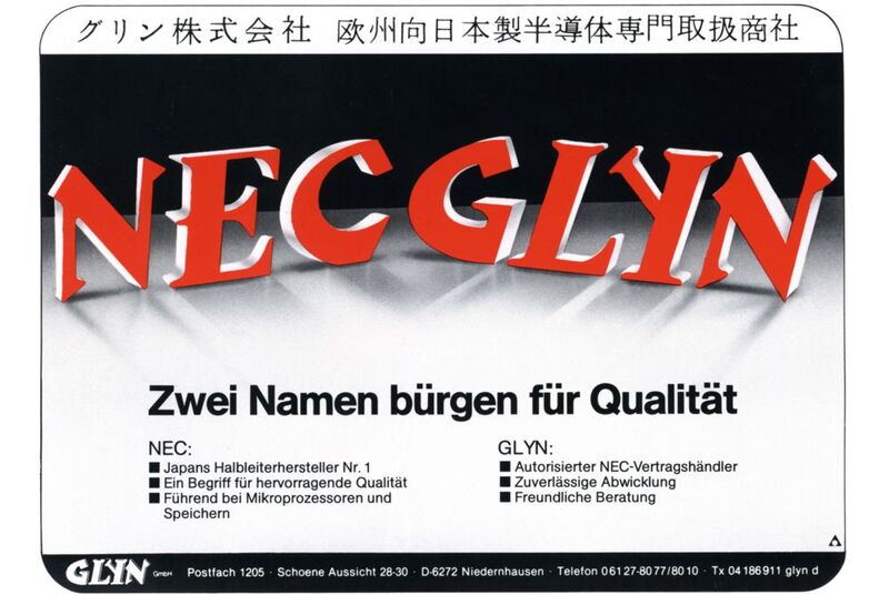 Vertragspartner der ersten Stunde: GLYN startete am 02. April 1980, NEC war der erste Franchise-Partner des Distributors. (Bild: GLYN)