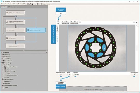 Das easyTouch-Konzept sorgt für die schnellere Applikationsentwicklung: Bewegt man den Mauszeiger über das Bild, visualisiert MERLIC identifizierbare Objekte für die aktuelle Mausposition. Die gewünschte Auswahl kann per Mausklick bestätigt werden.(Bild:  MVTec)
