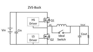 Bild 1: Die ZVS-Buck-Topologie ist identisch mit der eines konventionellen Buck-Reglers, mit Ausnahme des zusätzlichen Klemmschalters über der Ausgangsdrossel. Die in der Drossel gespeicherte Energie wird genutzt, um ein Schalten bei Nullspannung zu bewerkstelligen.  (Bild: Vicor)