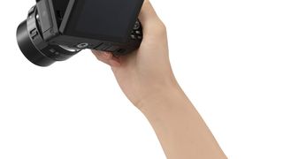 Das 7,5 Zentimeter große Display ist um 180 Grad nach oben und um 45 Grad nach unten klappbar. (Bild: Panasonic)