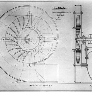 Technische Zeichnung eines Ventilators für die Mühle von Sanssouci.(Bild:   / CC0)