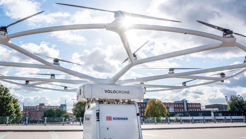 Intern erprobt der Hersteller die „Volodrone“ bereits seit 2019.(Bild:  Volocopter / DB Schenker)