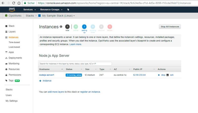 Zum Starten der Instanzen klickt man auf das kleine Start-Symbol ganz rechts in der Actions-Spalte oder rechts oben auf „Start All Instances“. (Drilling / AWS)