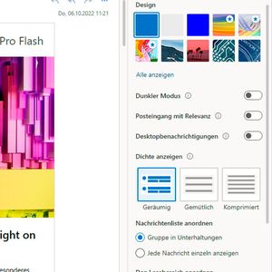 Konfigurieren der Ansicht in Outlook Web App.(Bild:  Joos)