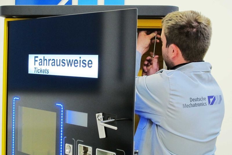 Der neue, tastenlose Fahrscheinautomat „Ticomat.9010“, den DTMT auf der Hannover-Messe 2014 zeigt, ist ein Beispiel für Produkte, die DTMT für Kunden entwickelt hat. (Bild: DTMT)