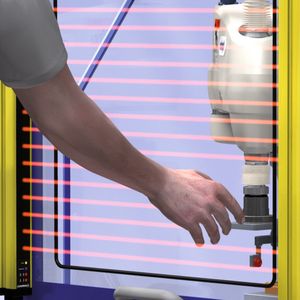 Im Gegensatz zu Lichtschranken überwachen Mehrstrahllichtvorhänge den gesamten Querschnitt einer Öffnung oder eines Zugangs. Sie schützen so unter anderem Eingreifstellen von Maschinen oder Einlässe zu Sicherheitsbereichen.