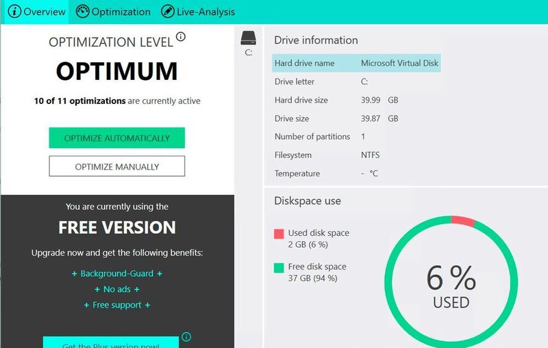 Erfolgreich für SSD optimiertes System mit SSD Fresh. (Joos (Screenshot))