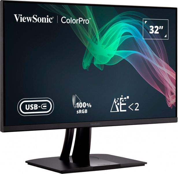 Der VP3256-4K basiert auf einem IPS-Panel mit 31,5 Zoll Diagonale und einer Auflösung von 3.840 x 2.160 Bildpunkten. Er bietet eine Farbtiefe von 10 Bit und ist ab Werk vorkalibriert. (Viewsonic)