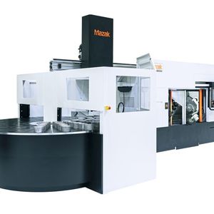 Multiplex W-200Y mit dem eigens von Mazak in Deutschland entwickelten Rundschalttisch. Er biete eine um 144 % gesteigerte Teilekapazität im Vergleich zum Standardspeicher.     