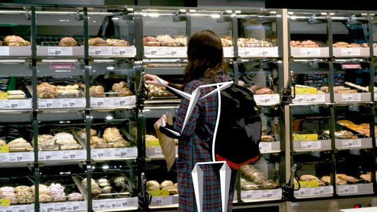 (Die Lösung von Trigo erstellt ein 3D-Modell eines Supermarktes, um die Umgebung und die Bewegungen darin digital abzubilden. (Bild: Rewe))