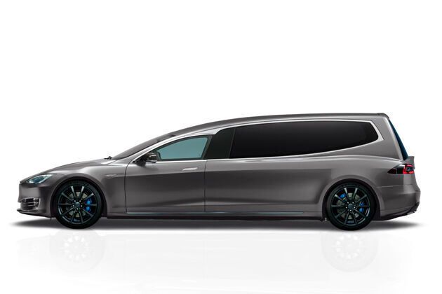 Der Sonderfahrzeugbauer Binz bietet künftig Bestattungsfahrzeuge auch auf Basis eines Tesla Model S. (Binz)