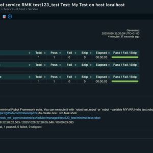 Robot-Framework-Bericht via Robotmk in Checkmk.(Bild:  Lang | Checkmk)